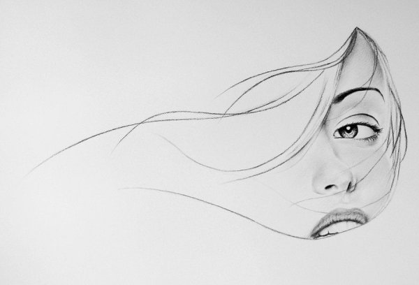 Рисунок женщины карандашом