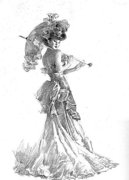 Женщина набросок карандашом