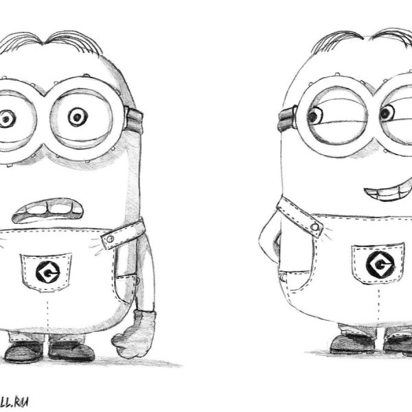 Миньон раскраска легкая