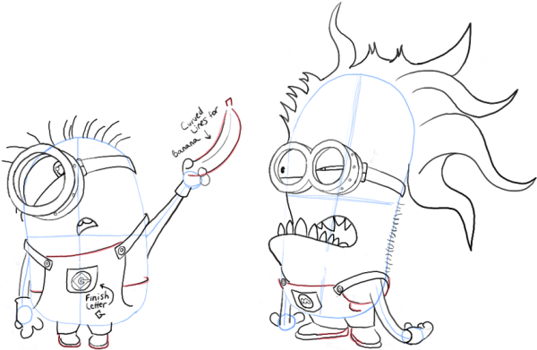 Рисунки для срисовки лёгкие и красивые Миньоны