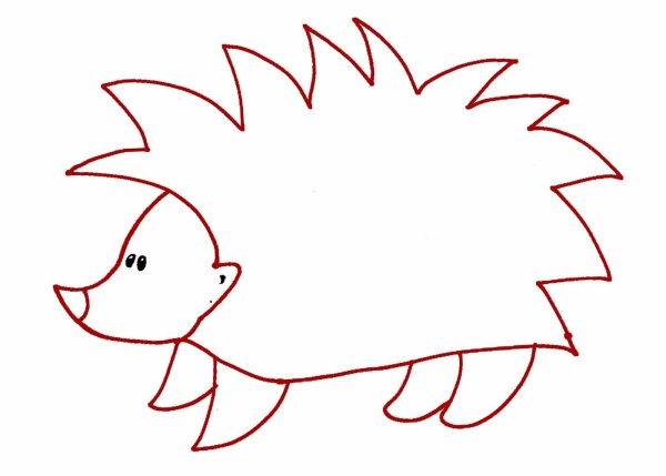 Поэтапное рисование ежика