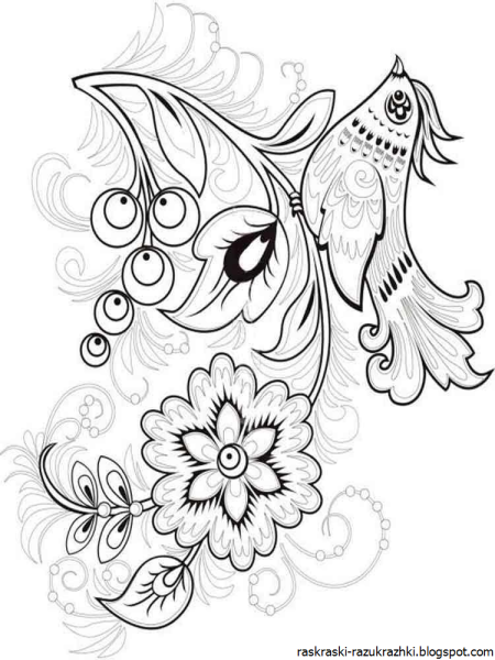 Полхов-Майданская роспись карандашом