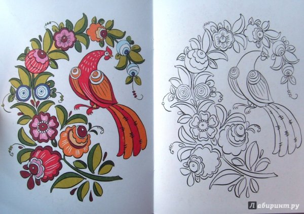 Гжель раскраска для детей