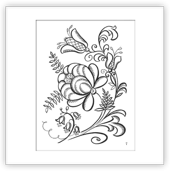 Орнамент Хохлома раскраска