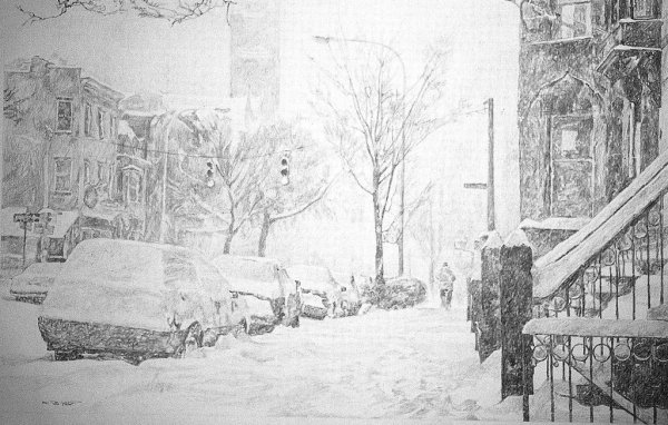 Сугробы карандашом