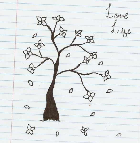 Дерево для срисовки легко