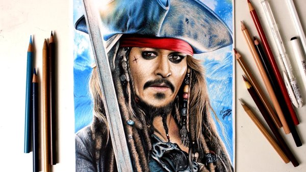 Капитан Джек Воробей рисовать