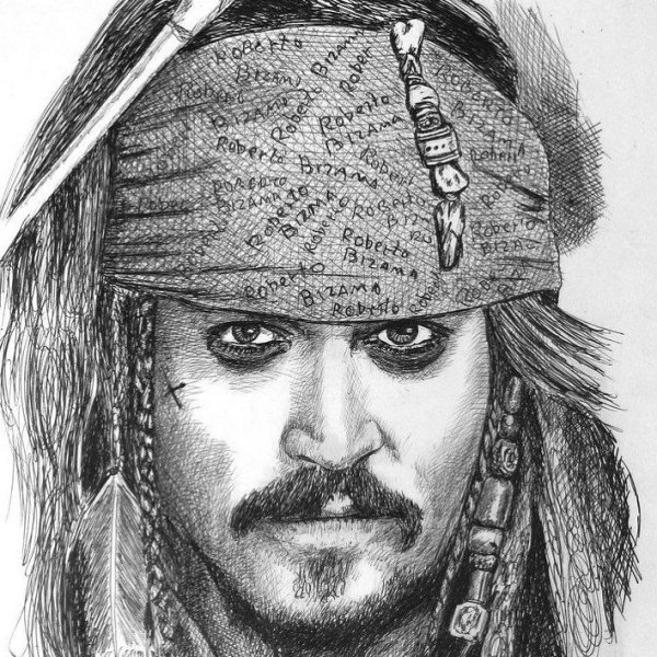 Фото Джека воробья для срисовки портрет