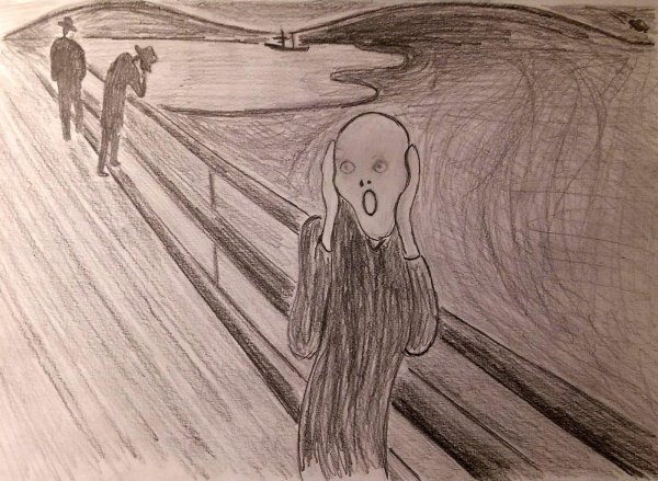 Маска крик карандашом