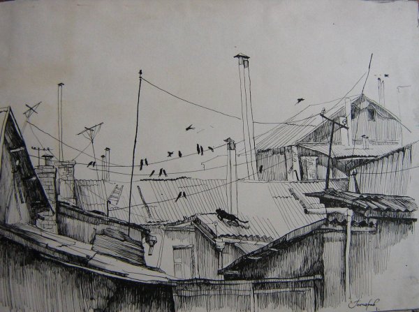 Пленэр тушью