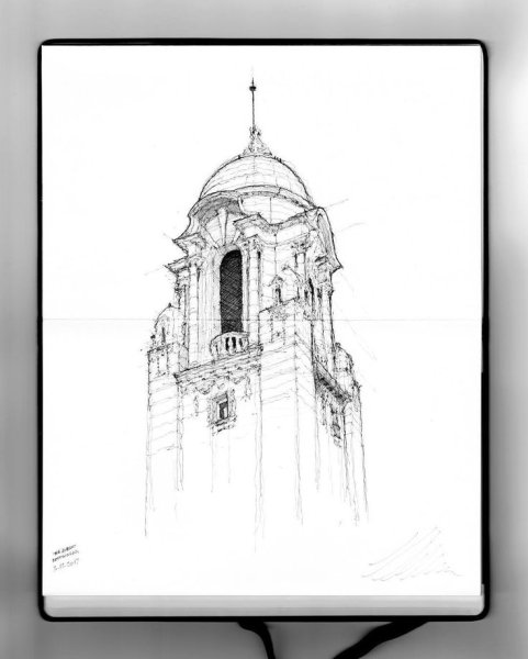 Зарисовка храма в стиле Барокко