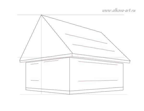 Дом сбоку рисунок