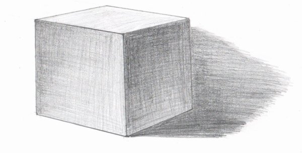 Светотень и штриховка Куба