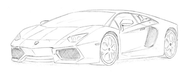 Нарисовать Ламборджини карандашом поэтапно