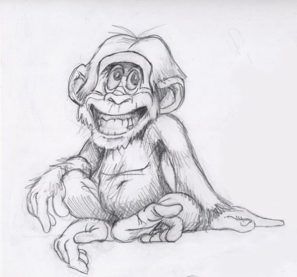 Рисунок обезьянки легкий