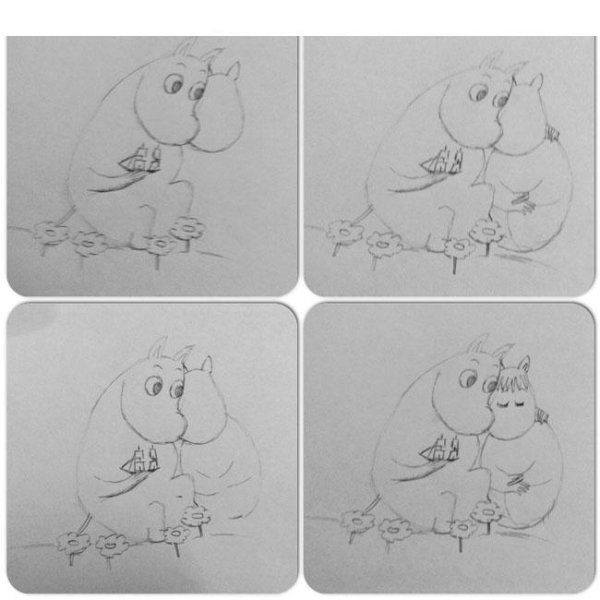 Поэтапное рисование Муми тролля