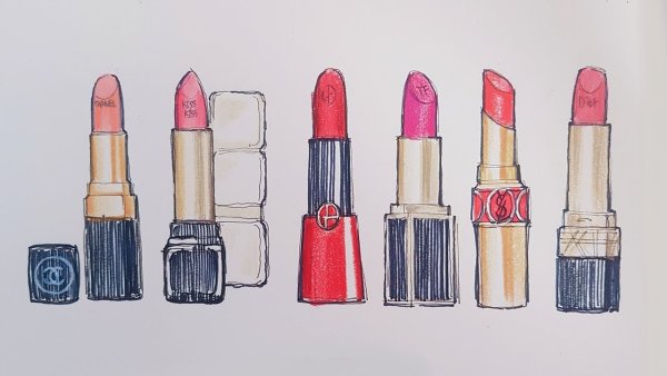 Помада срисовать