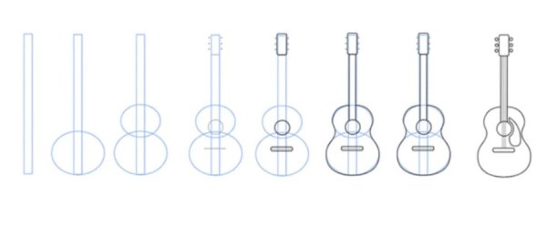 Гитара акустическая карандашом