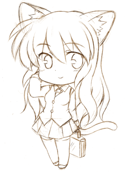 Чиби для срисовки карандашом