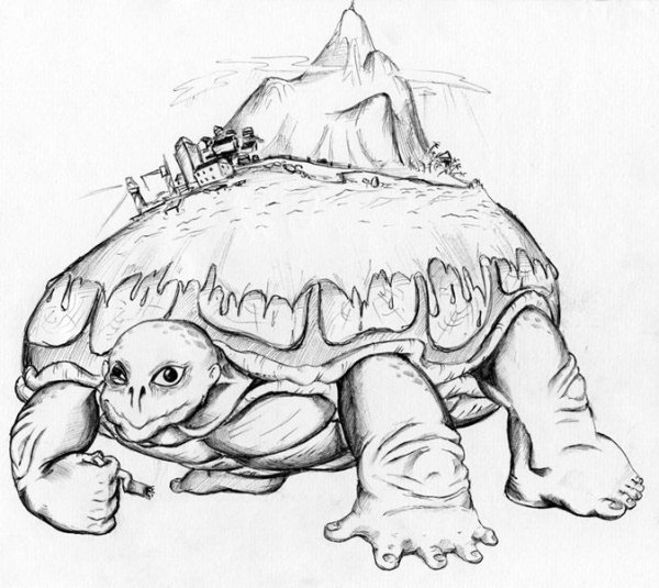 Черепаха для срисовки карандашом