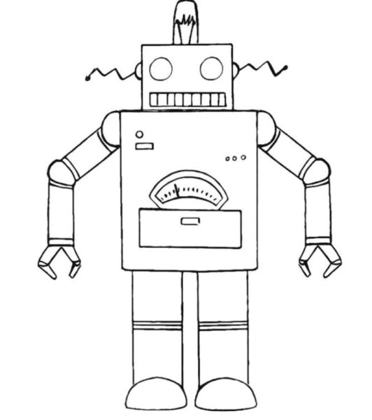 Схема рисования робота для детей