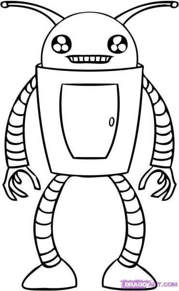 Робот рисунок для детей карандашом