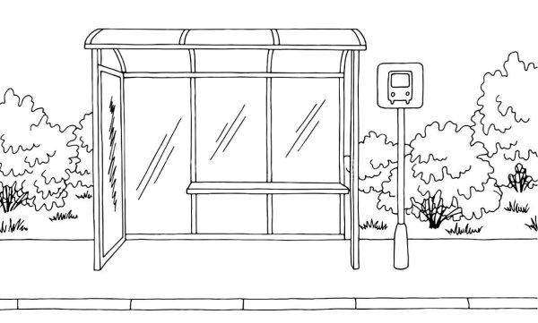 Эскиз автобусной остановки