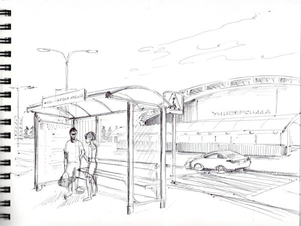 Рисунок остановочного павильона