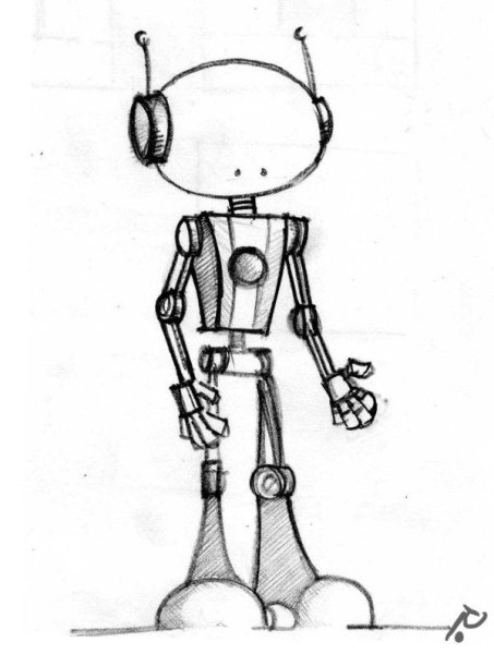 Робот рисунок карандашом