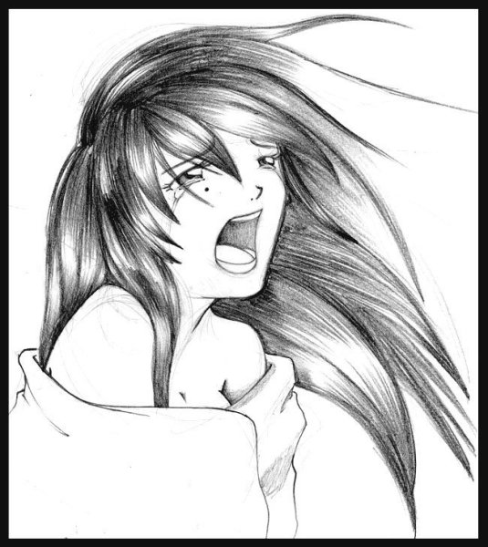 Глаз со слезой карандашом