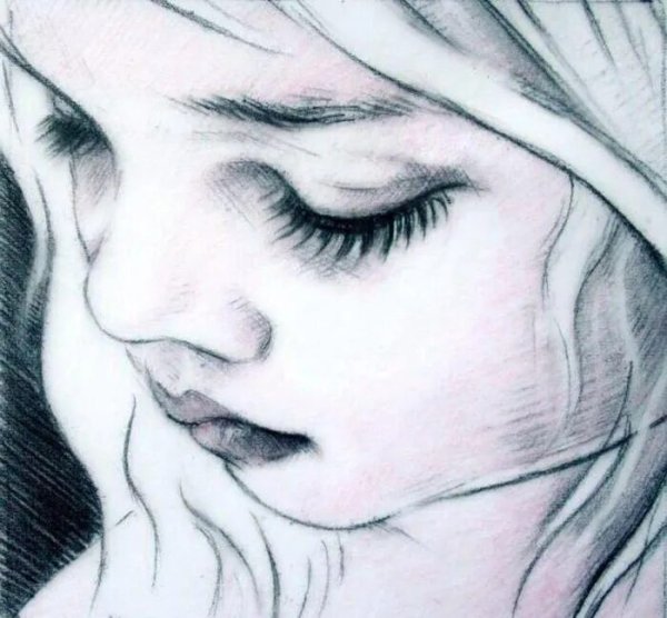 Рисунок плачущей девушки