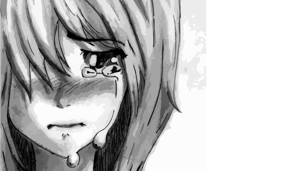 Рисунок плачущей девушки