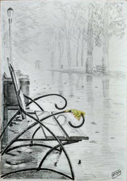 Осенние зарисовки карандашом