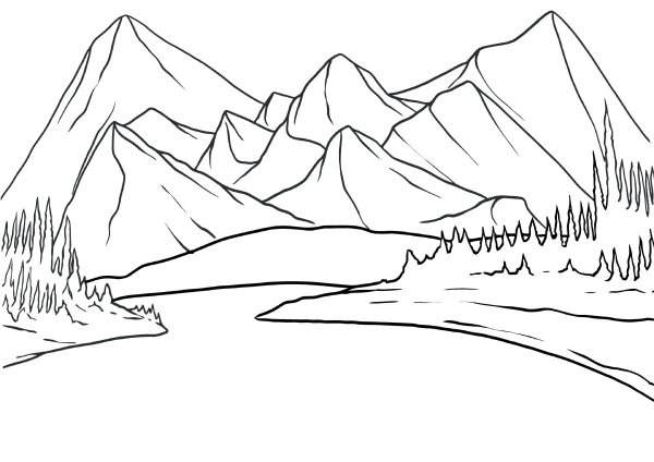 Горы рисунок