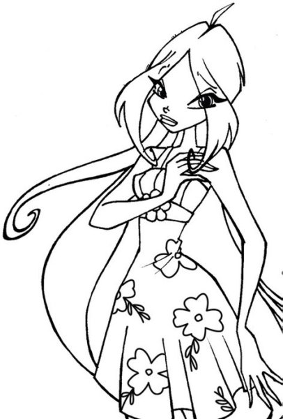 Винкс Блум для срисовки