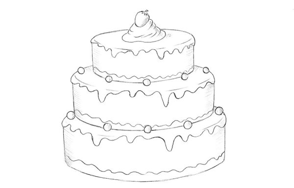 Тортик рисунок легкий