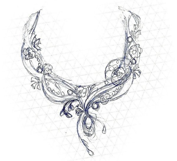 Эскиз украшения ожерелье