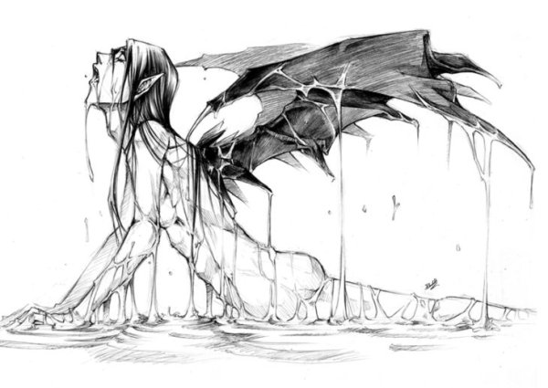 Демон рисунок карандашом