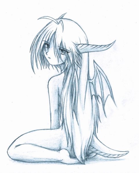 Демон рисунок карандашом