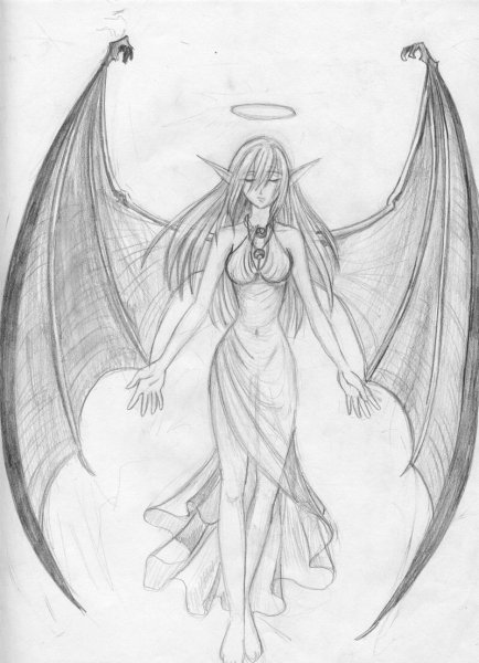 Красивый рисунок карандашом демон