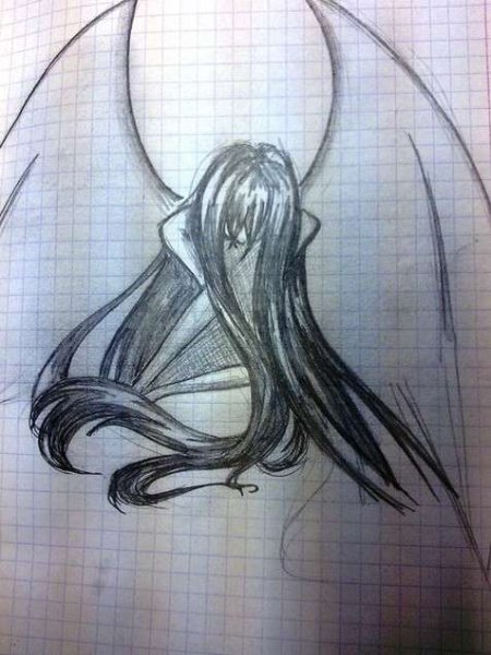 Демоница рисунок карандашом