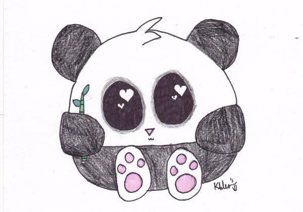 Панда рисунок карандашом