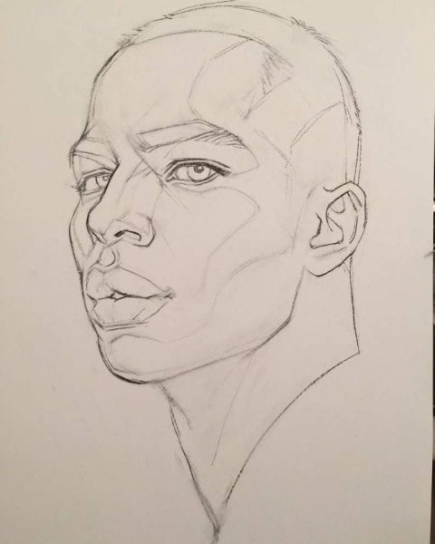Наброски лица человека