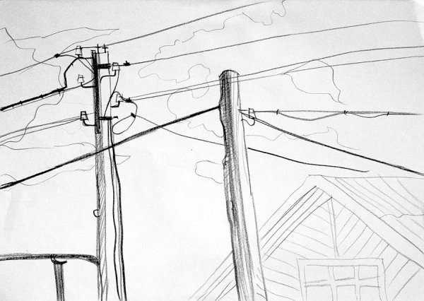 Электрический столб Рисованные