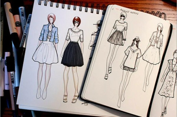 Наброски платьев карандашом для начинающих