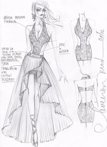 Платья для срисовки карандашом