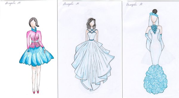 Эскиз нарядного платья