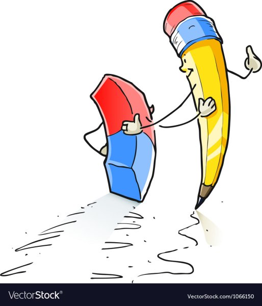 Карандаш с ластиком мультяшный