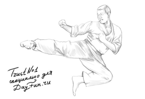 Каратэ рисунки карандашом