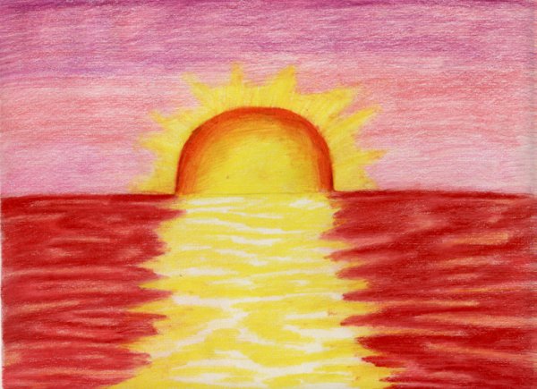 Рисование закат солнца